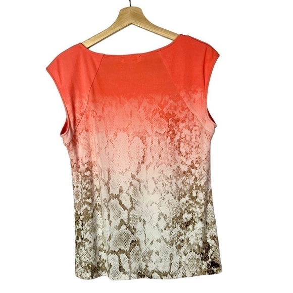 Calvin Klein Orange Ombre Snake Print Sleeveless Blouse M - Picture 2 of 3